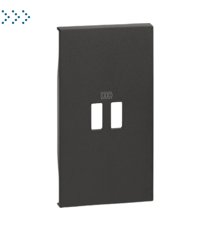 Лицевая панель для двойной USB зарядки, черный (90673 TPM)
